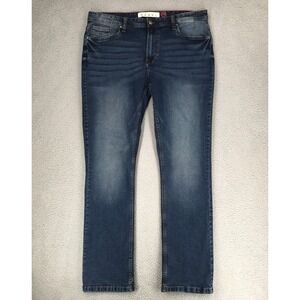 Artful Rebel Jeans Men Size 38x32 Slim Stretch Mid Rise Distressed Blue